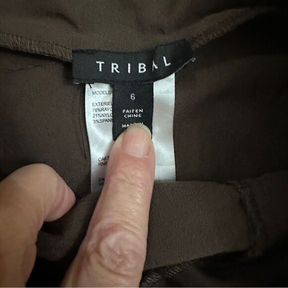 Tribal‎ Brown Pull On Stretch Pencil Skirt Size 6 - Picture 8 of 8